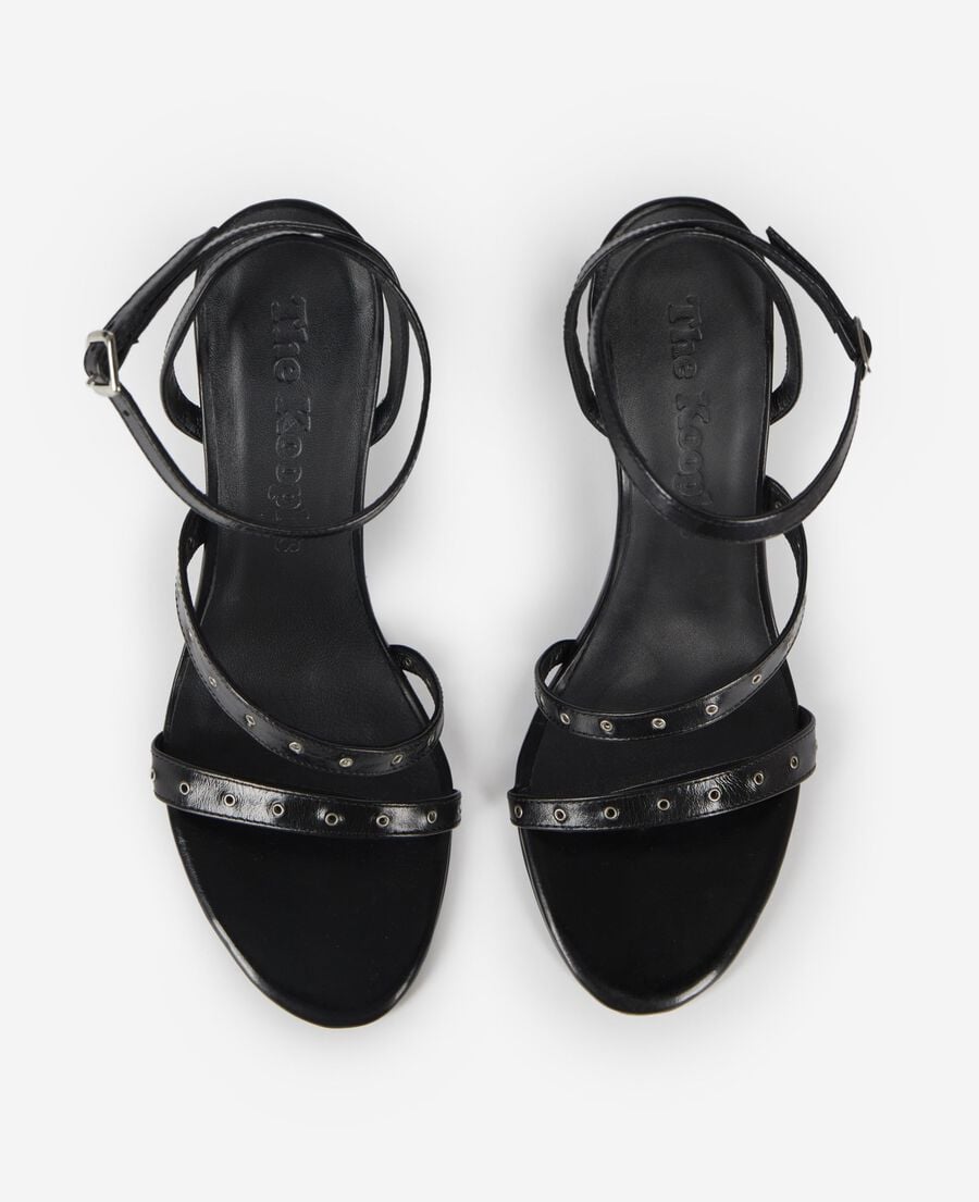 The Kooples F BLACK wedge-heeled sandals with black studs
