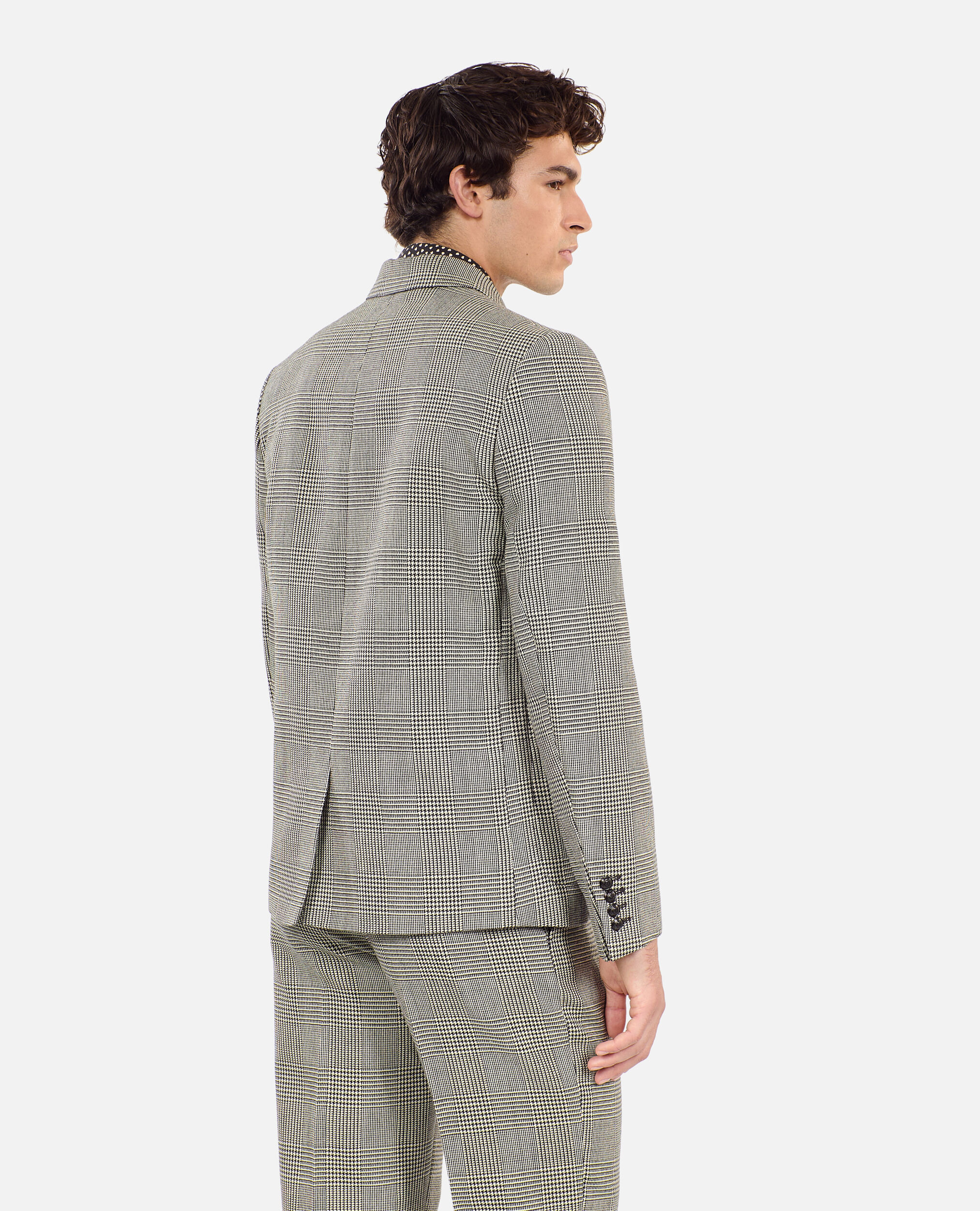 Black and white houndstooth wool suit jacket, BLACK WHITE, hi-res image number null