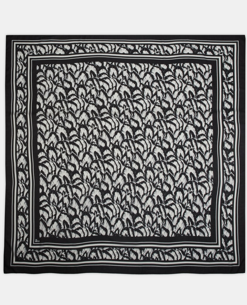 The Kooples MIXED ECRU printed cashmere scarf