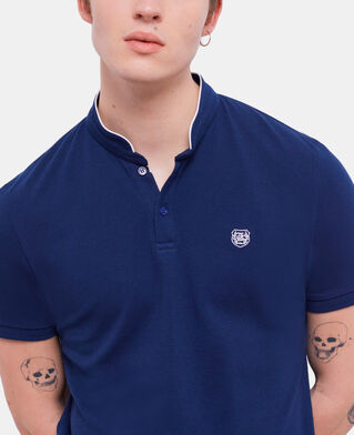 The Kooples H NAVY navy blue officer collar polo shirt