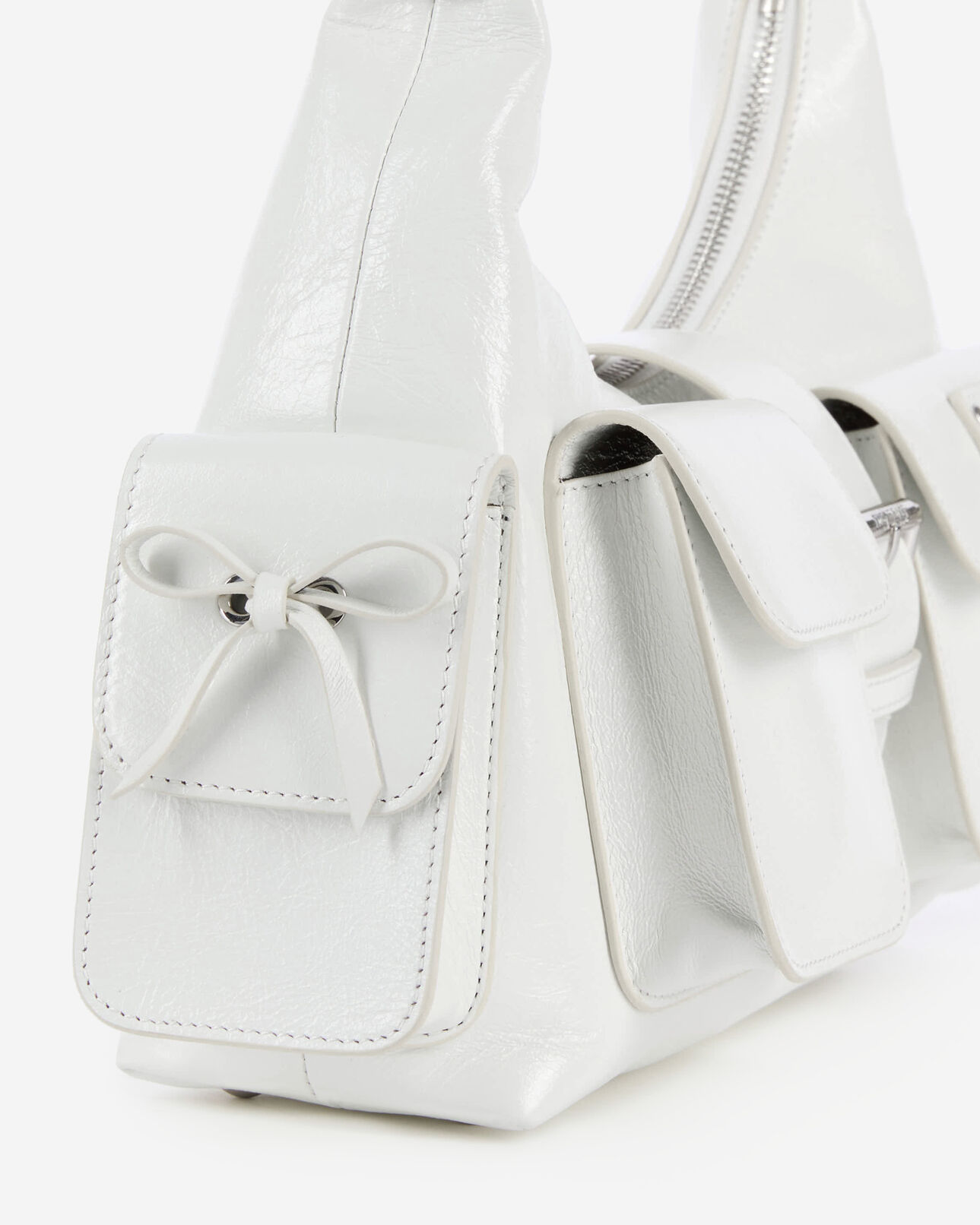 The Kooples WOMEN WHITE white vintage treatment leather amelia bag
