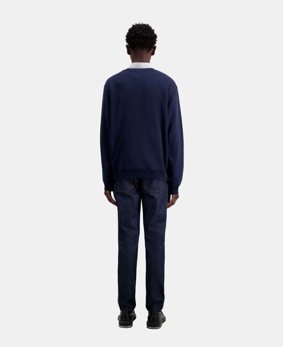The Kooples MEN NAVY navy blue sweatshirt with 11 rue de prony serigraphy