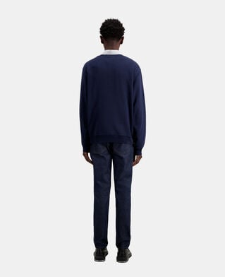 The Kooples MEN NAVY navy blue sweatshirt with 11 rue de prony serigraphy