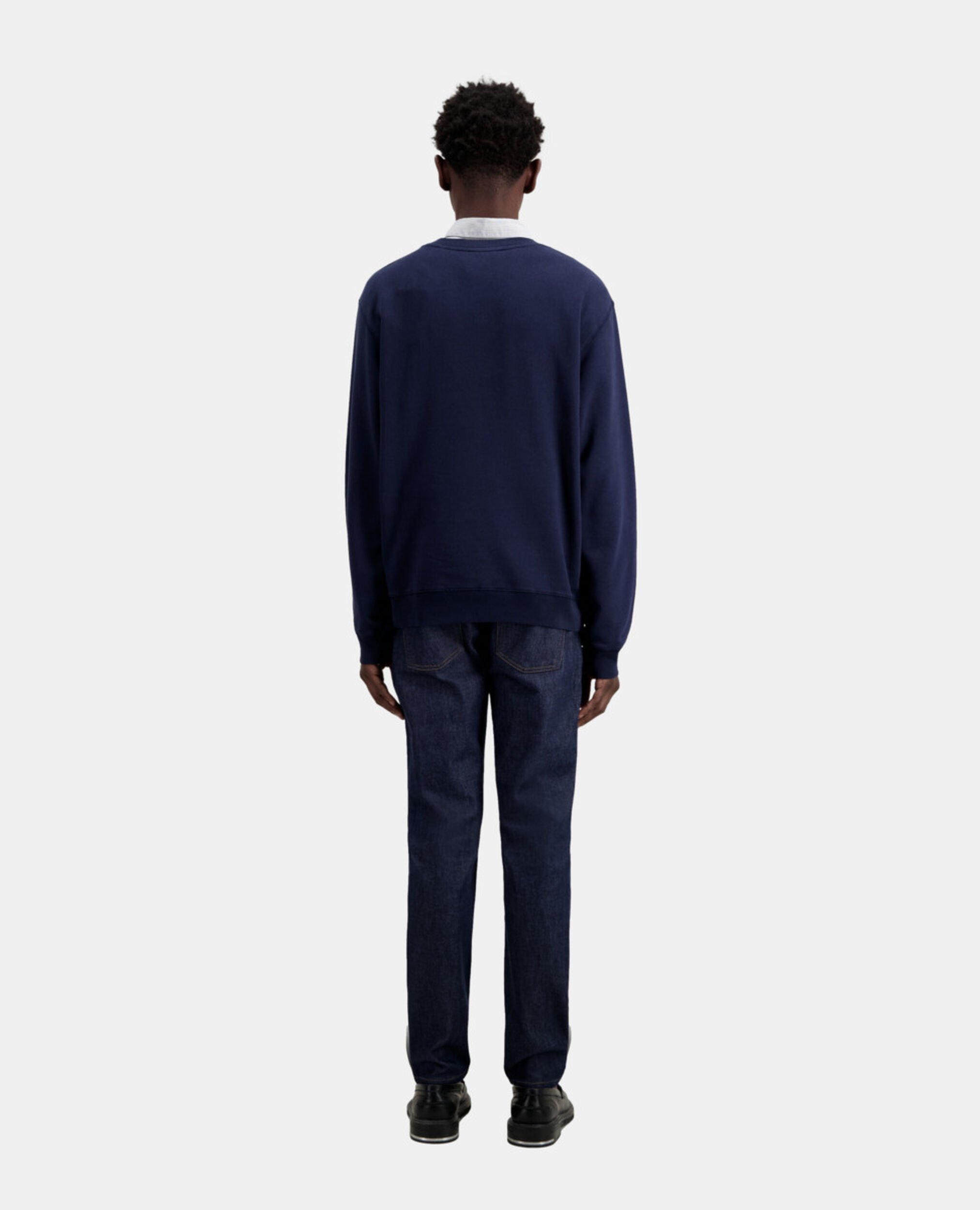 Navy blue sweatshirt with 11 Rue de Prony serigraphy, NAVY, hi-res image number null