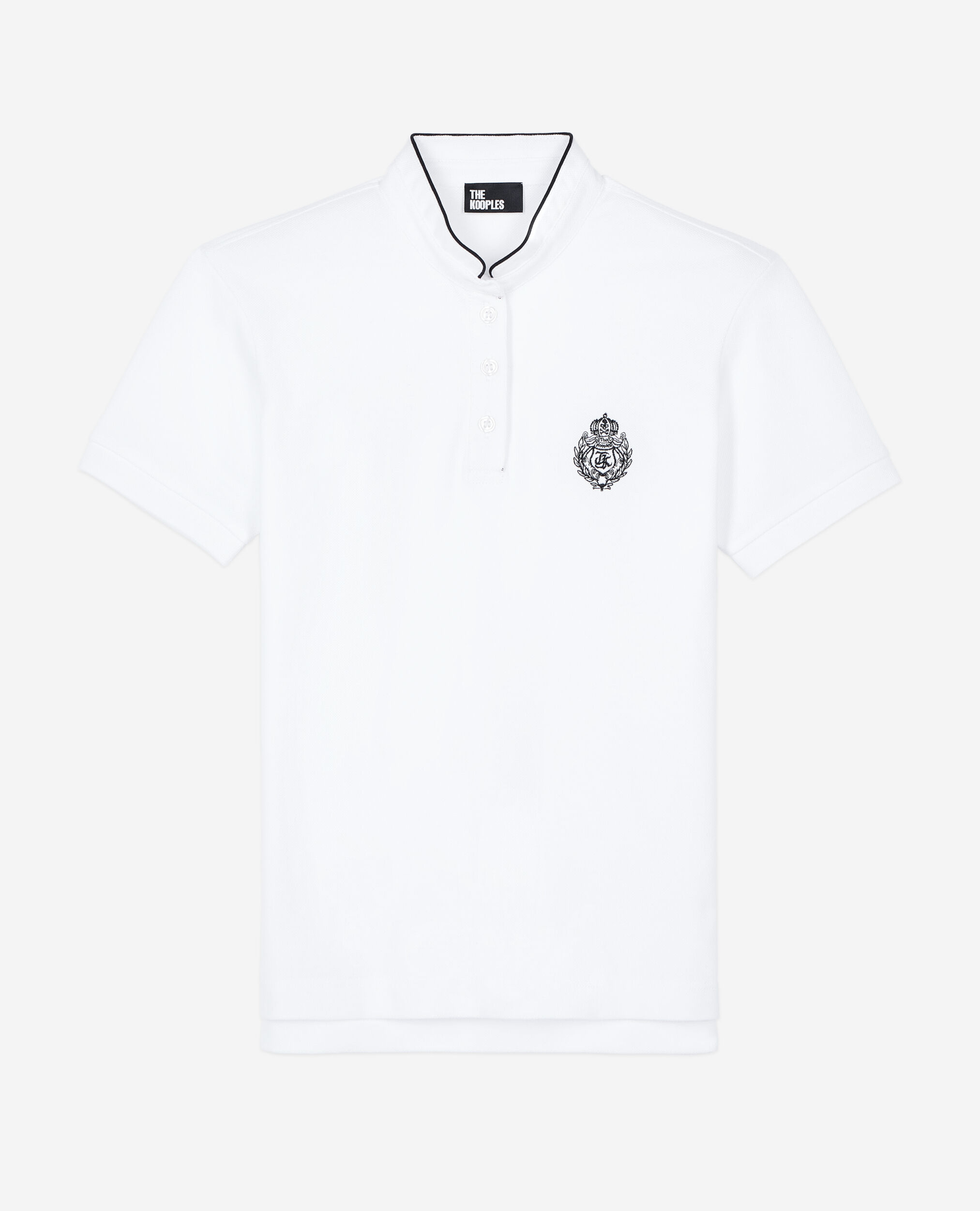 White piqué cotton polo t-shirt, WHITE, hi-res image number null
