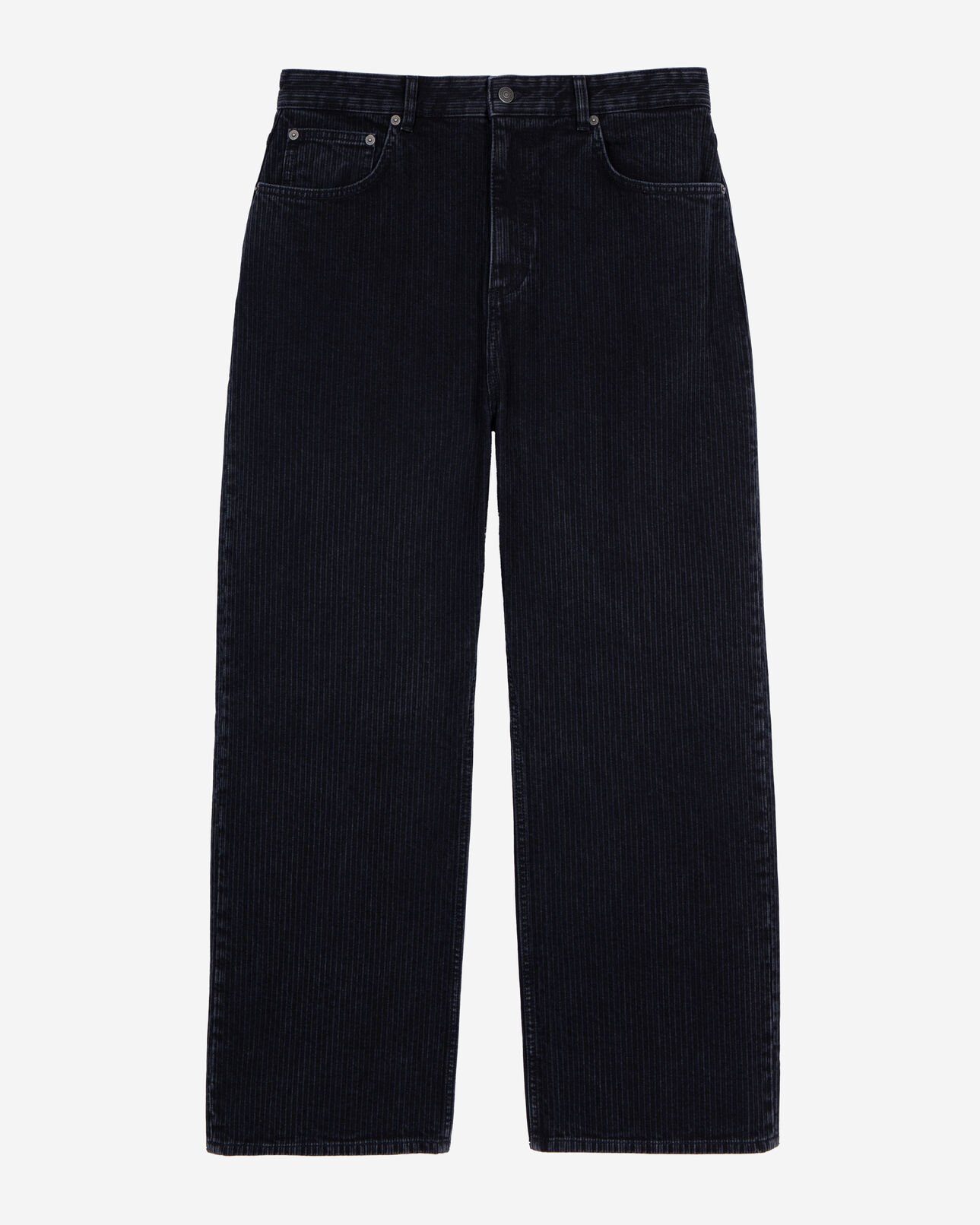 The Kooples HERREN BLACK WASHED gerippte, schwarze jeans mit baggy-passform