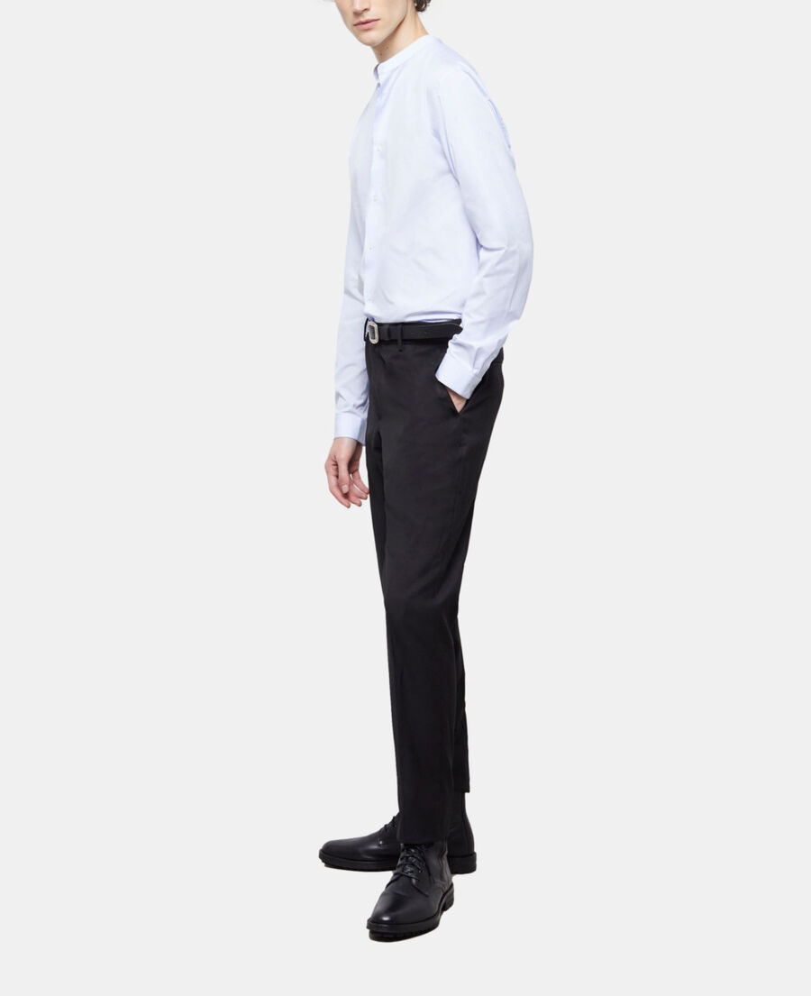 blue officer collar shirt