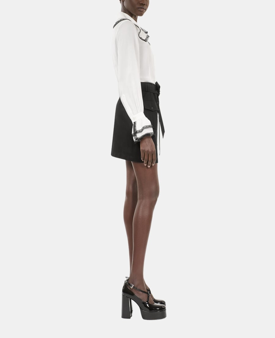 The Kooples FEMME BLACK jupe courte noire