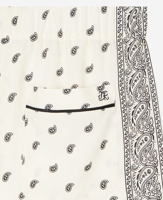 The Kooples WOMEN WHITE / BLACK straight-leg bandana print pants ecru