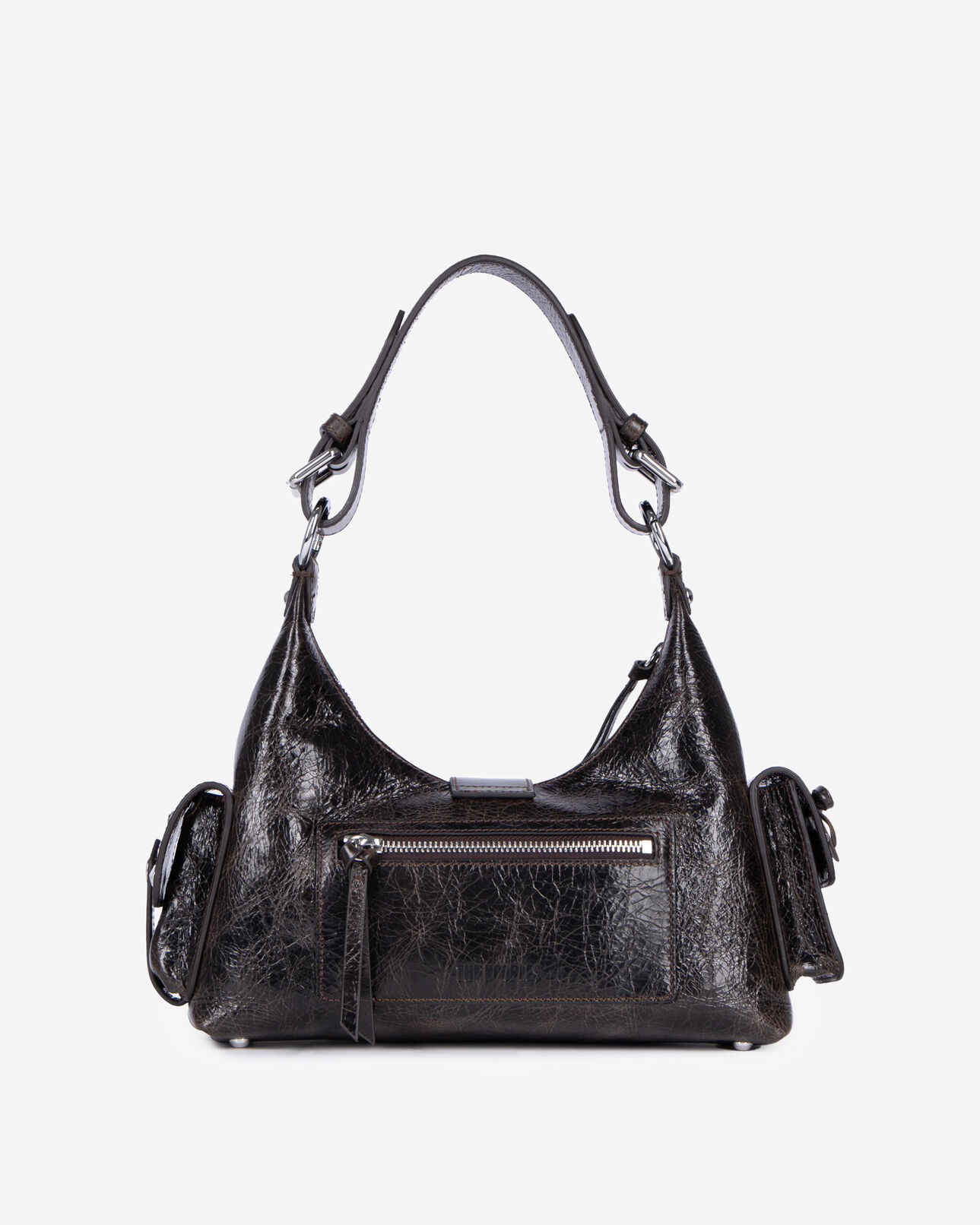 The Kooples DAMEN BROWN braune amelia tasche aus leder mit nieten