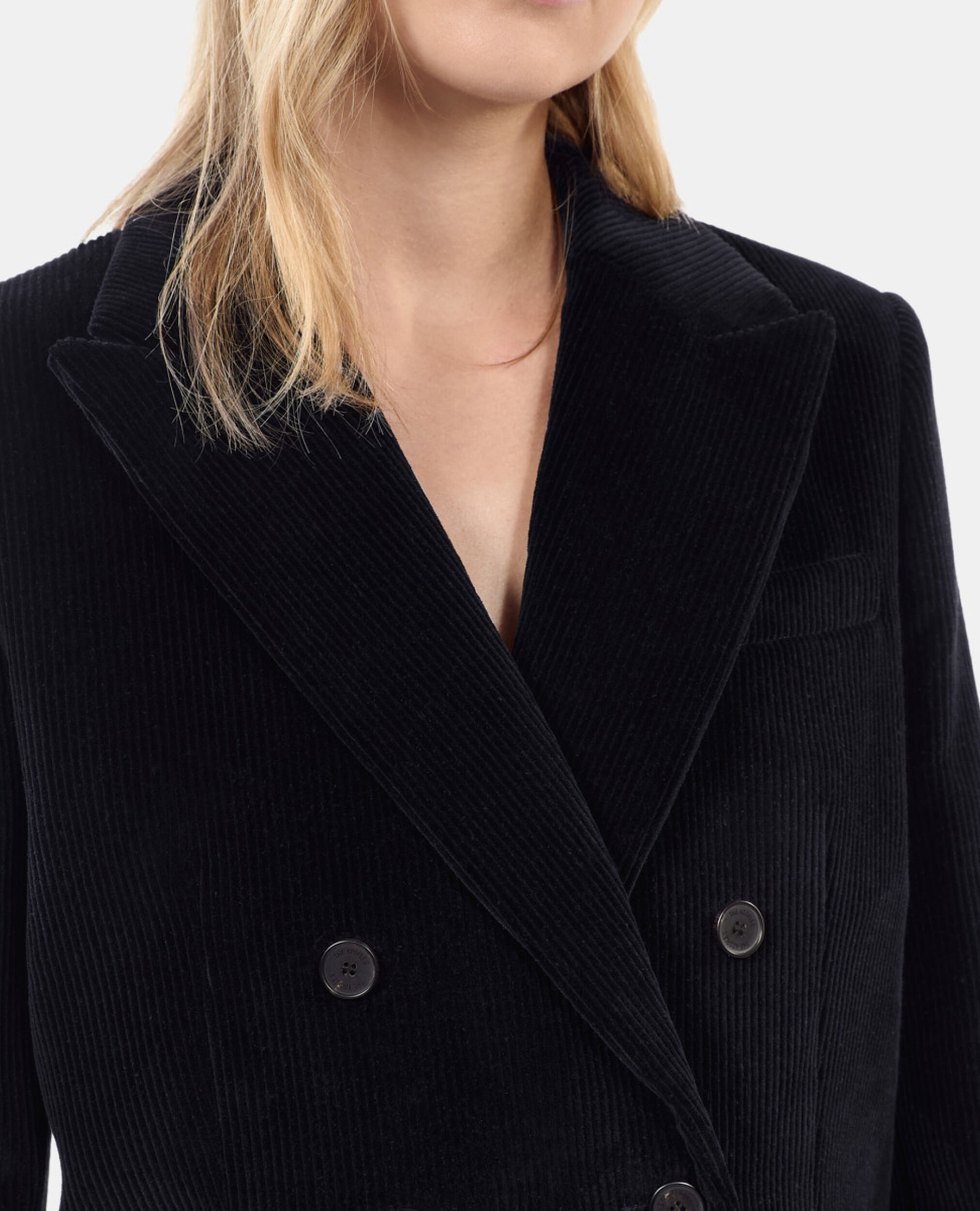 Black corduroy suit jacket, BLACK, hi-res image number null
