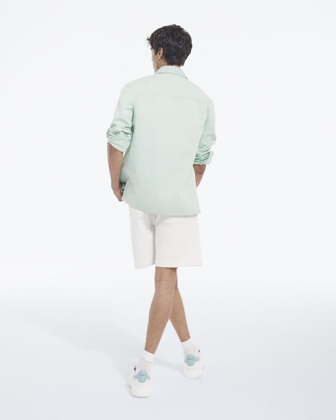 The Kooples HOMME GREEN WATER chemise coton vert clair poches plaquées