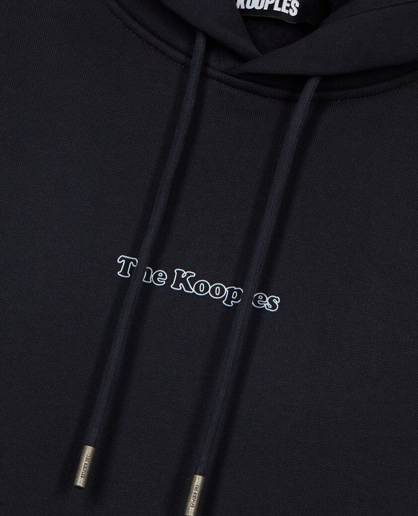 The Kooples HOMME DARK NAVY sweatshirt &agrave; capuche avec logo marine