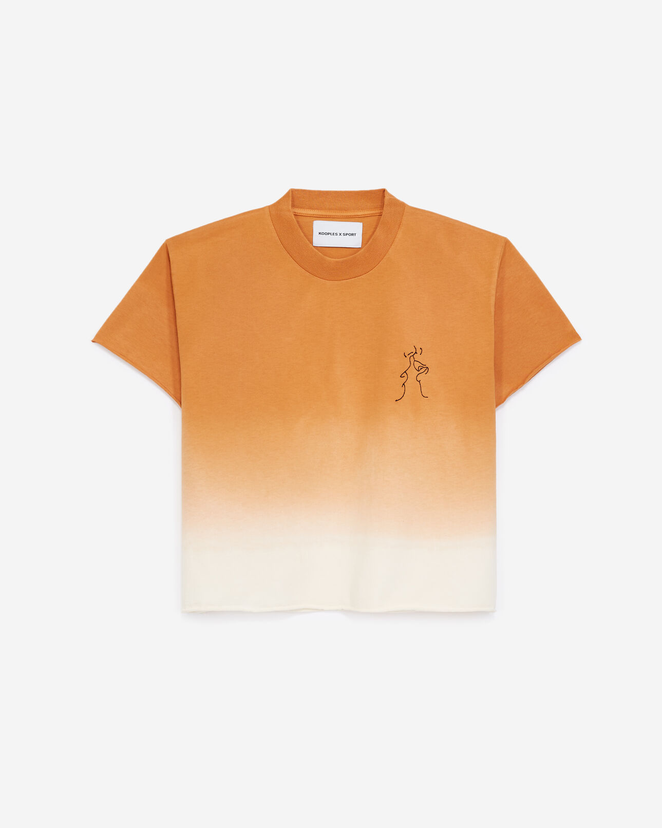 The Kooples WOMEN ORANGE ECRU orange and ecru tie-dye t-shirt in cotton
