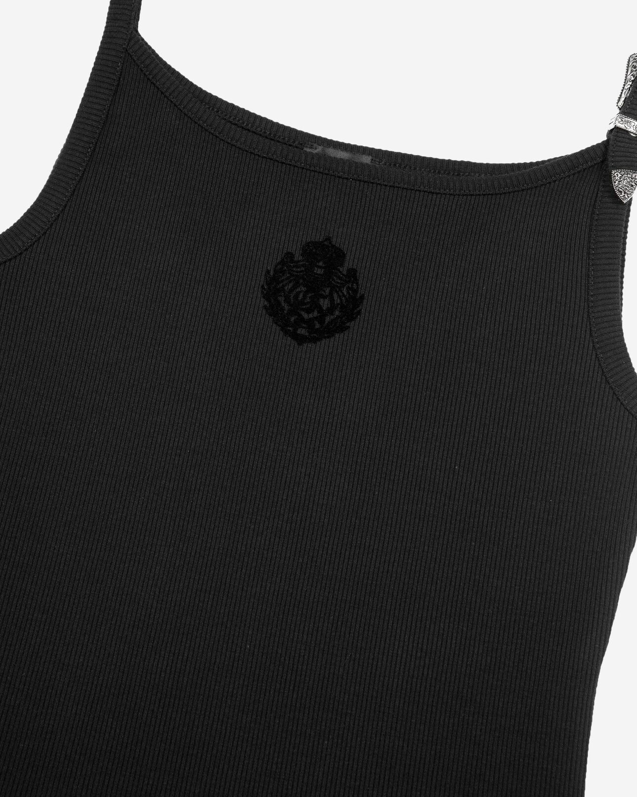 The Kooples WOMEN BLACK black ribbed tank top