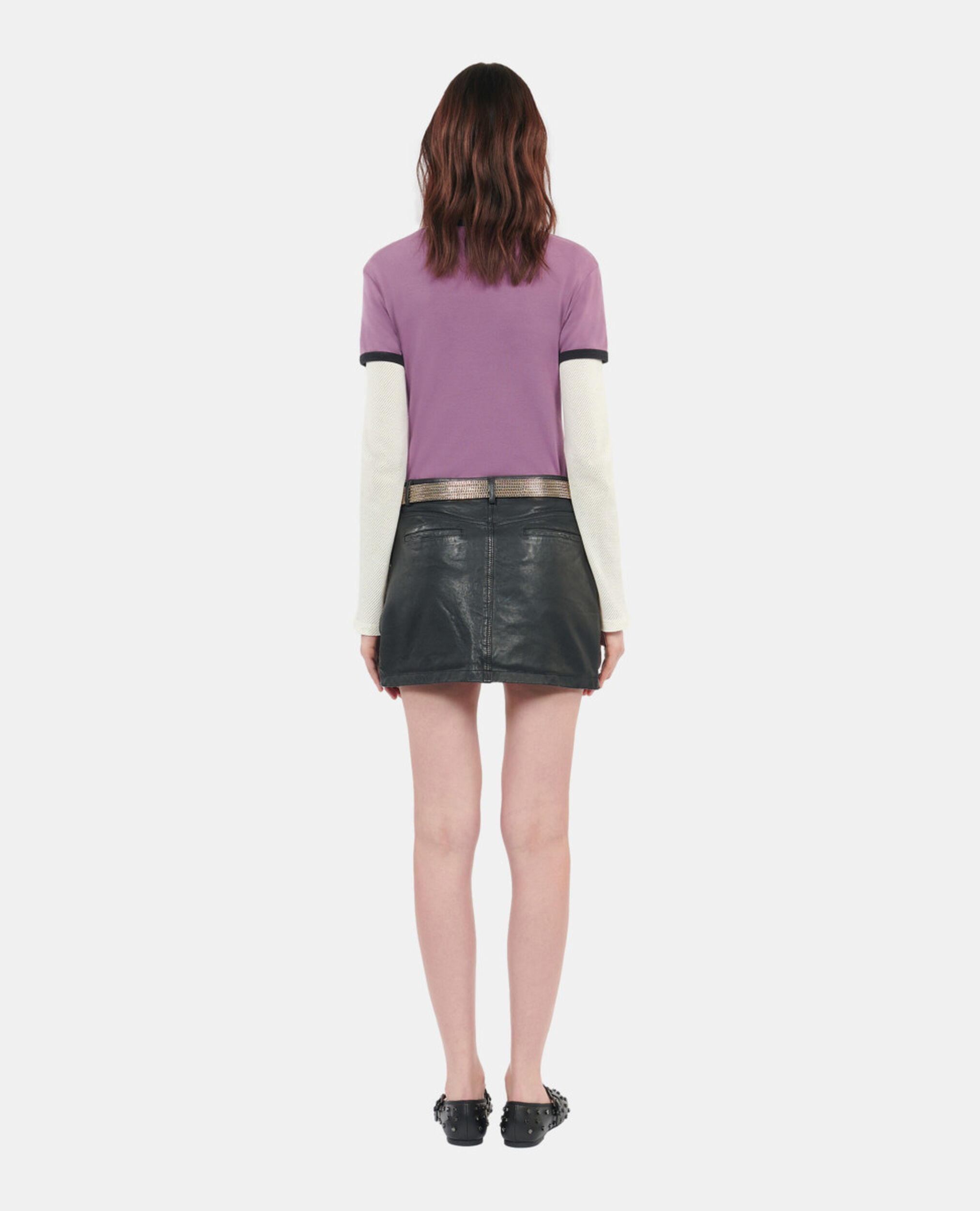 Purple Kooples heart t-shirt, PRUNE, hi-res image number null