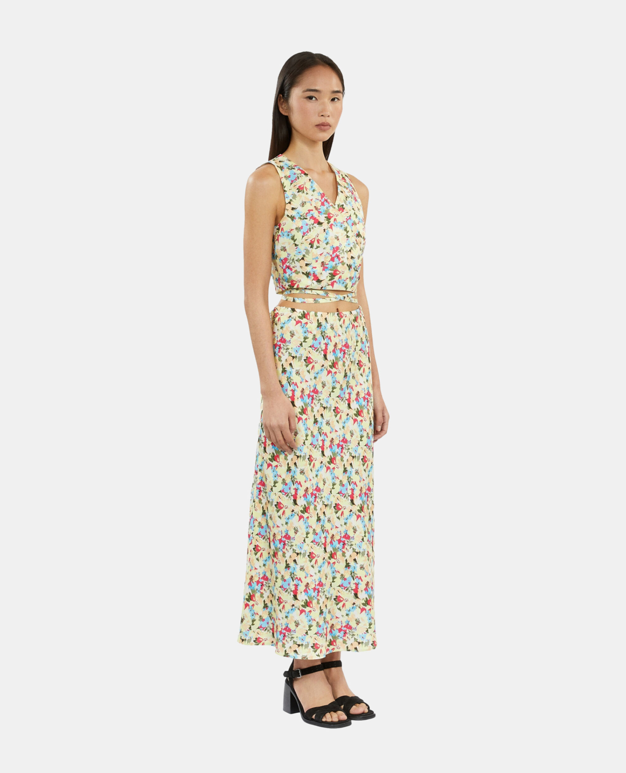 Long printed skirt, YELLOW, hi-res image number null