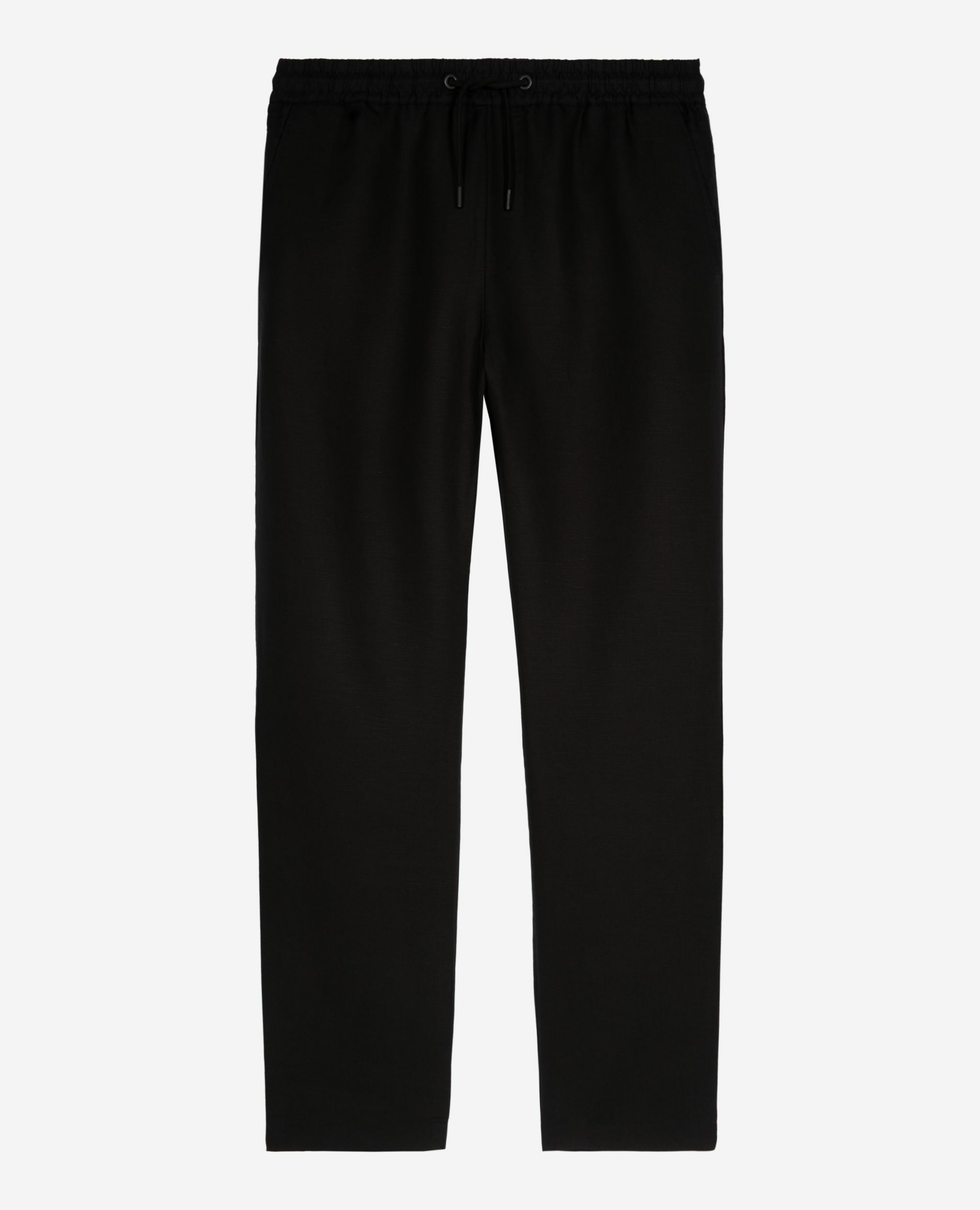 Black elasticated waist pants, BLACK, hi-res image number null