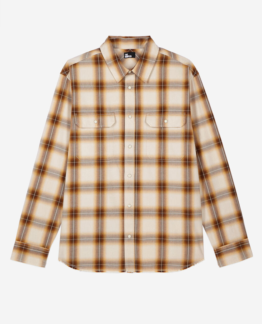 The Kooples MEN BROWN-BEIGE checked shirt