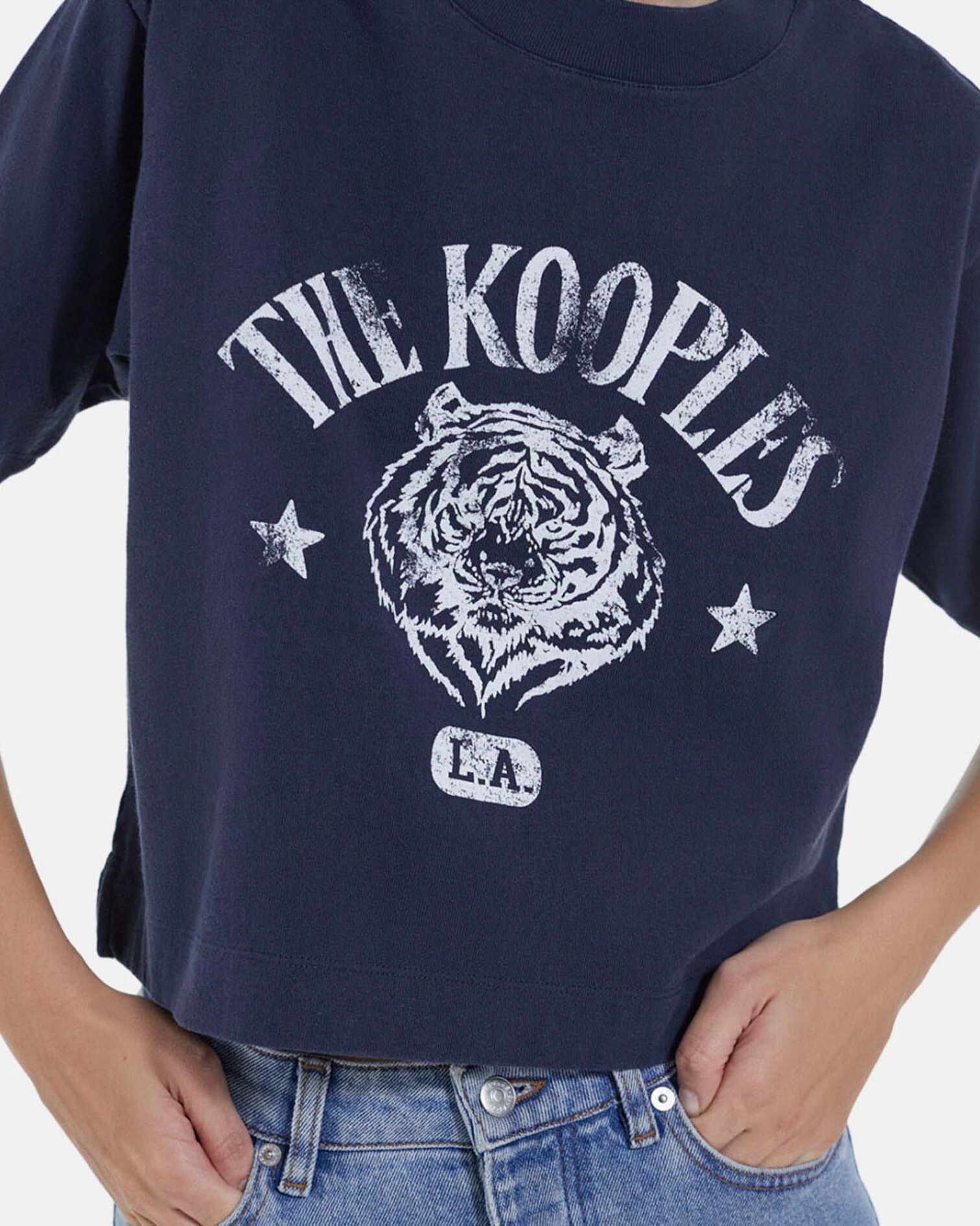 Cropped T-shirt, NAVY, hi-res image number null