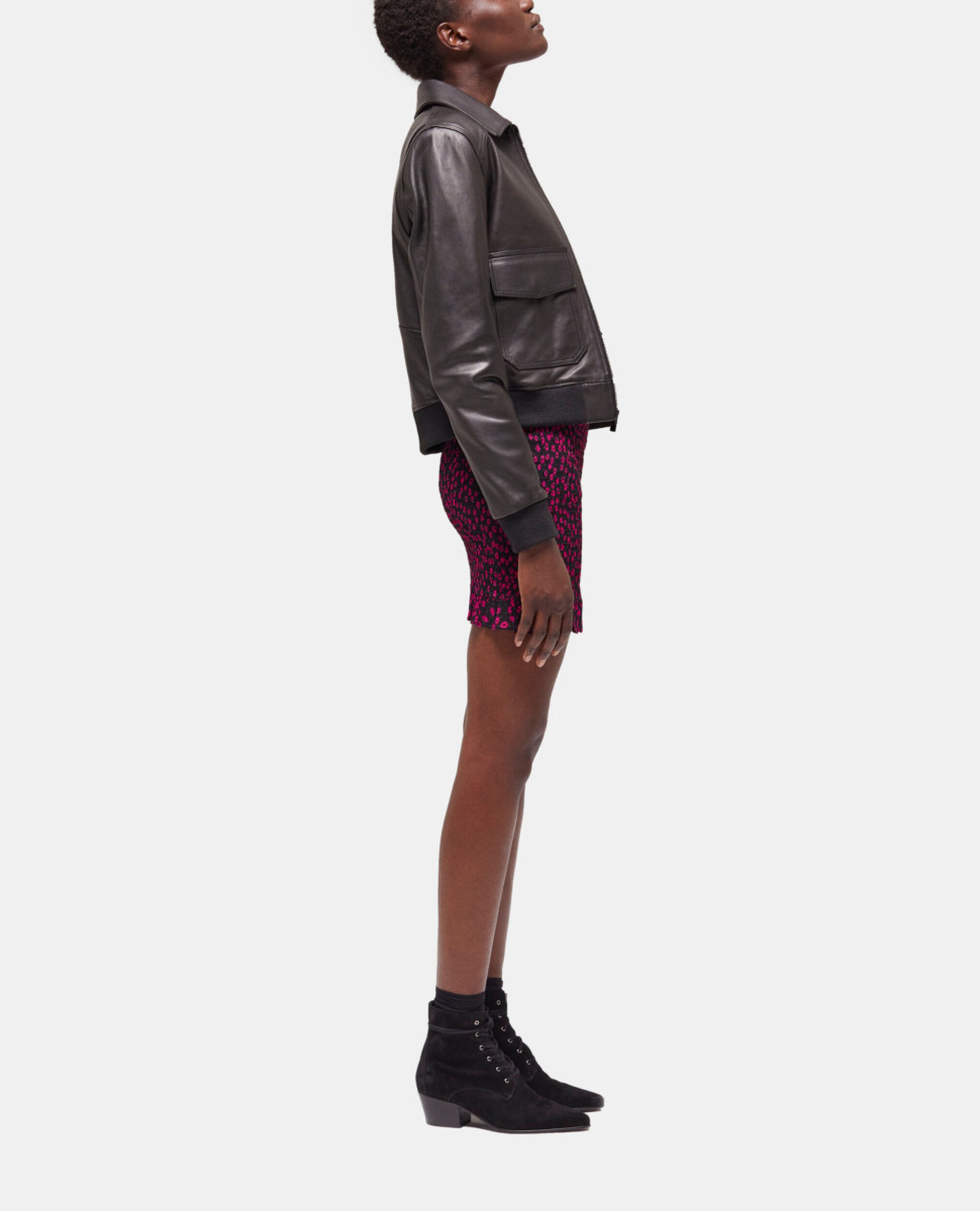 Black leather jacket, BLACK, hi-res image number null