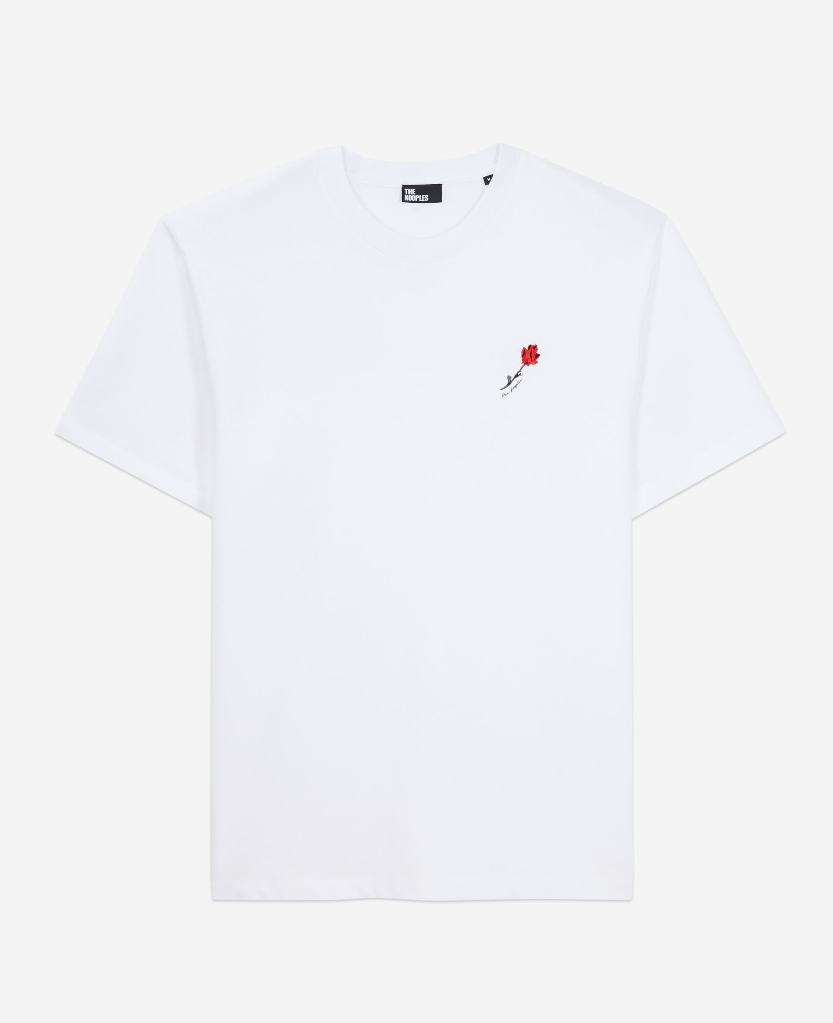 The Kooples HOMME WHITE t-shirt homme blanc avec broderie fleur