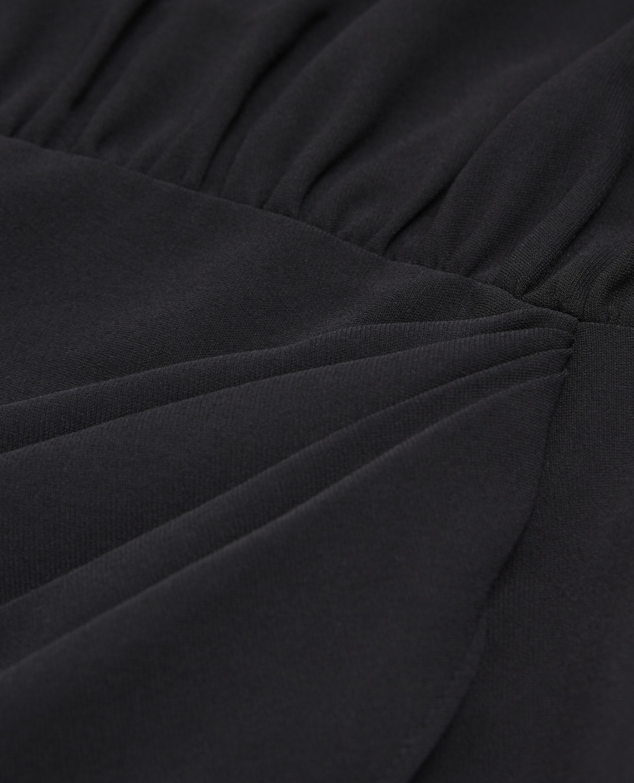 Robe courte noire en crepe portefeuille, BLACK, hi-res image number null
