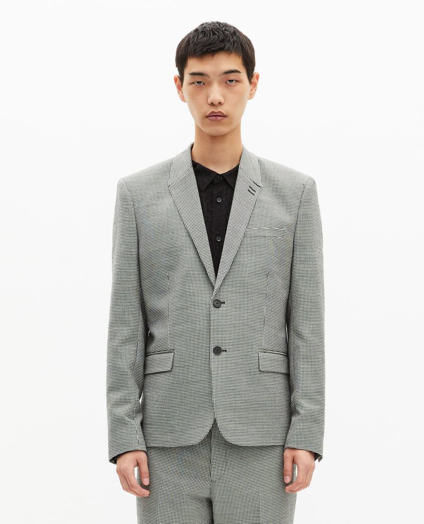 The Kooples HOMBRE BLACK GREY chaqueta de traje de pata de gallo en blanco y negro