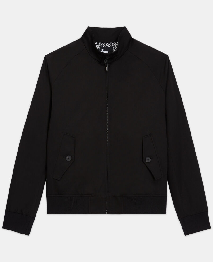 black jacket with leopard print lining