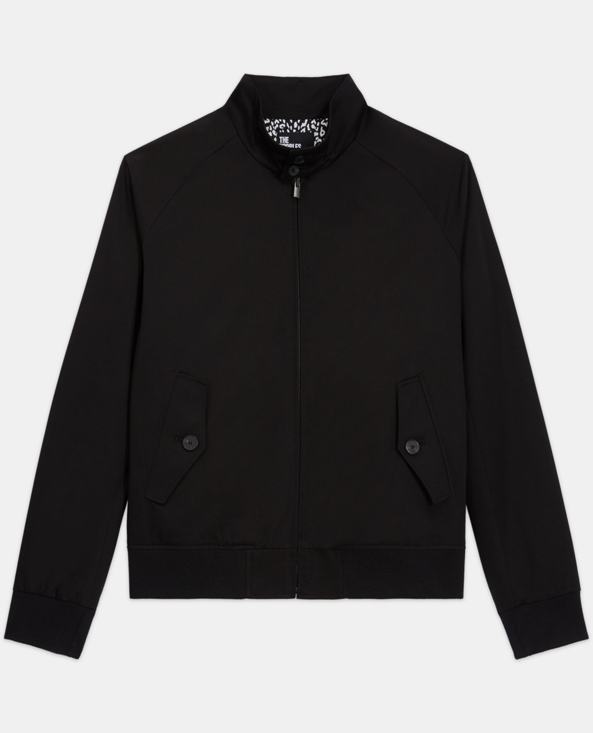 Black jacket with leopard print lining, BLACK, hi-res image number null