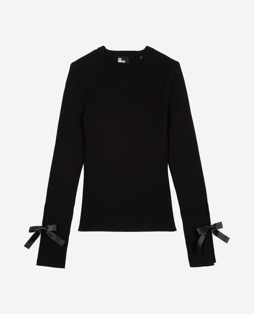 The Kooples FEMME BLACK pull avec rubans noir