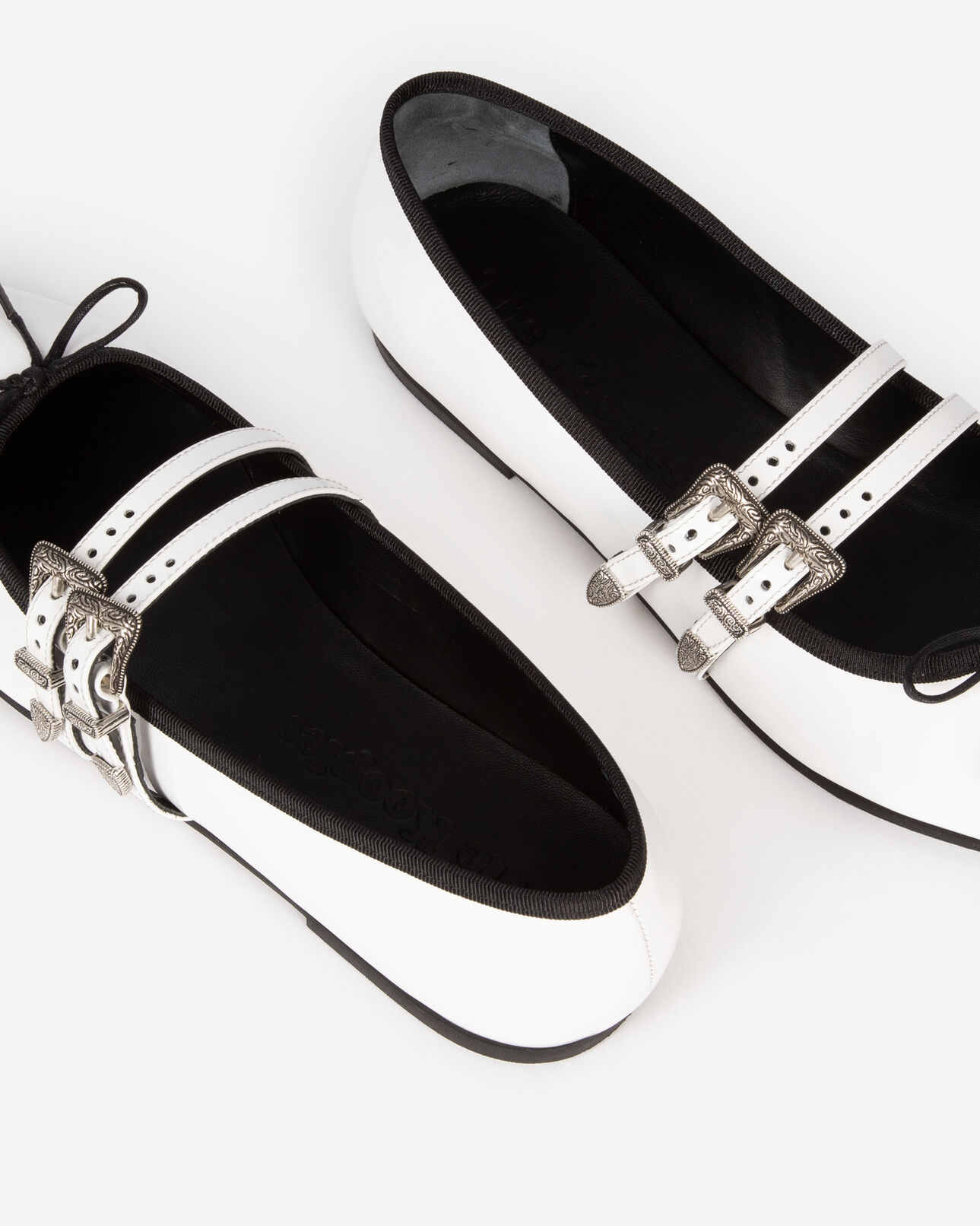 The Kooples DAMEN WHITE flache ballerinas aus weißem leder