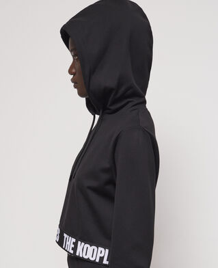 The Kooples F BLACK hooded sweatshirt with logo