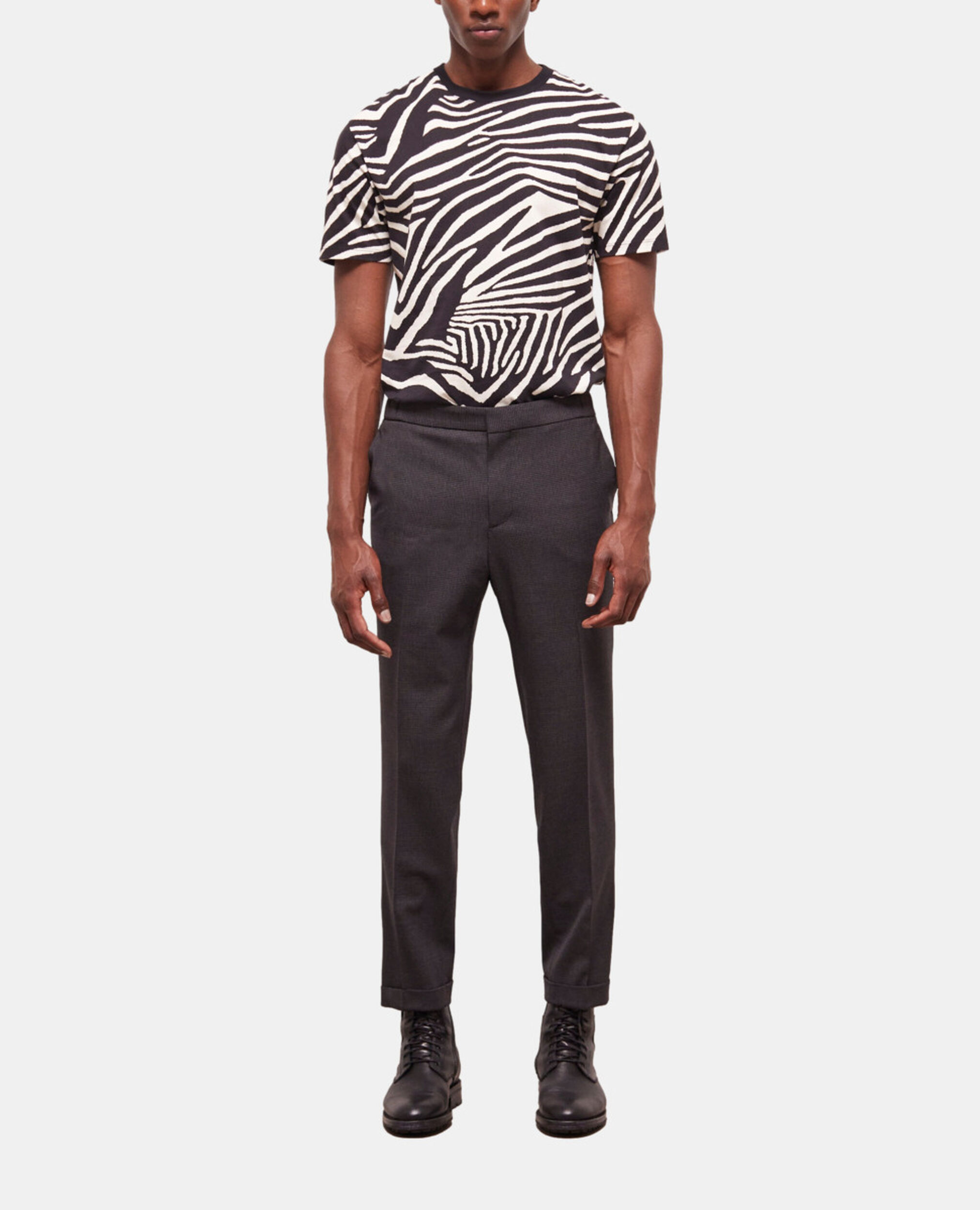 Pantalón traje lana pata gallo, BLACK GREY, hi-res image number null