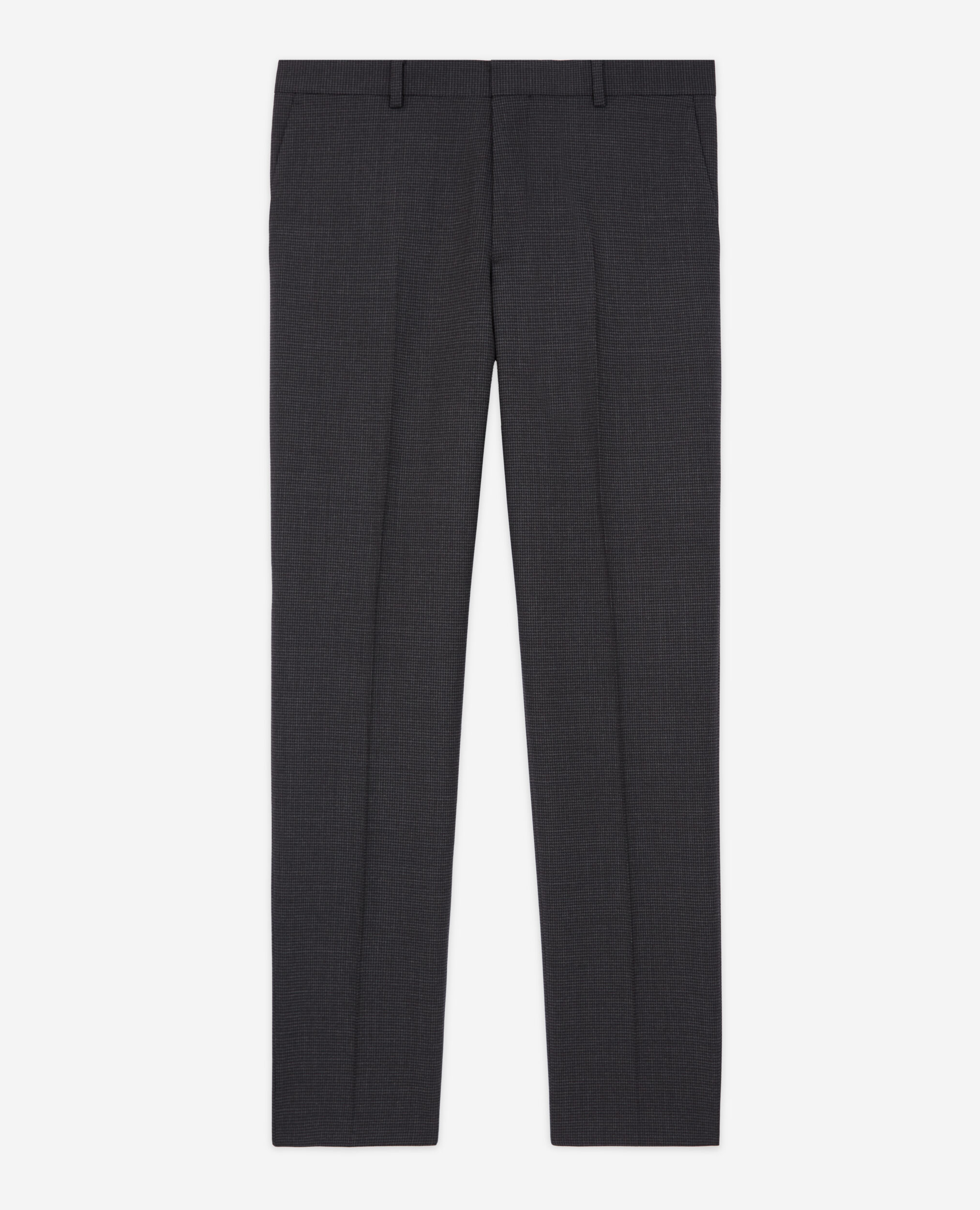 Pantalon de costume en laine pied-de-poule, BLACK GREY, hi-res image number null