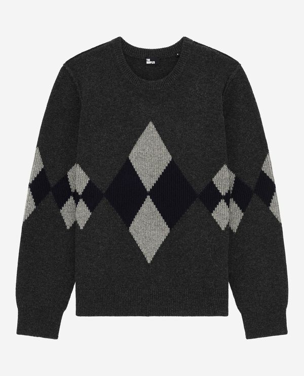 The Kooples HOMBRE GREY BLUE jersey diamante gris