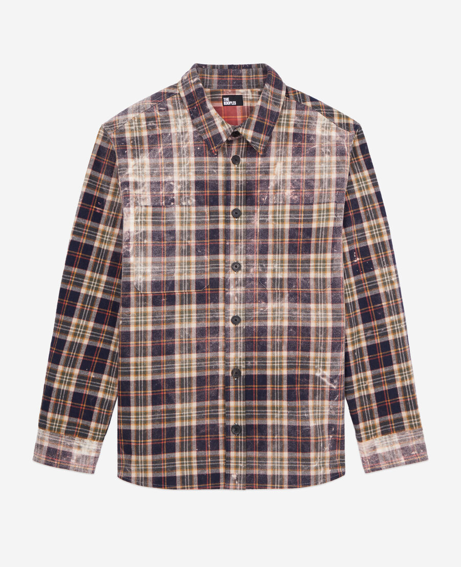 The Kooples H MIDDLE GREY ECRU blue and beige checked shirt