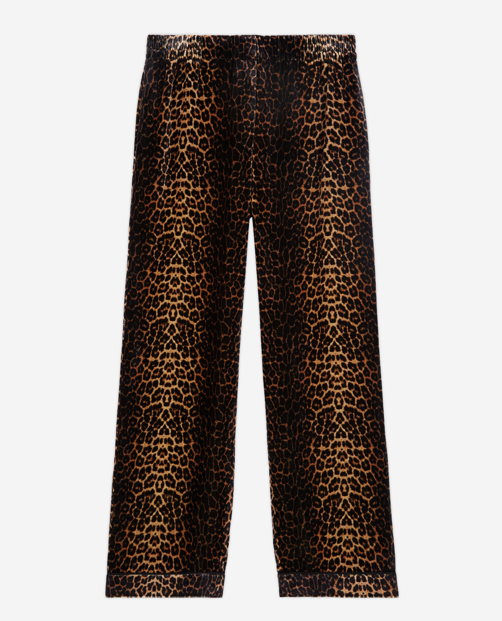 Flowing velvet pants with leopard print, LEOPARD, hi-res image number null