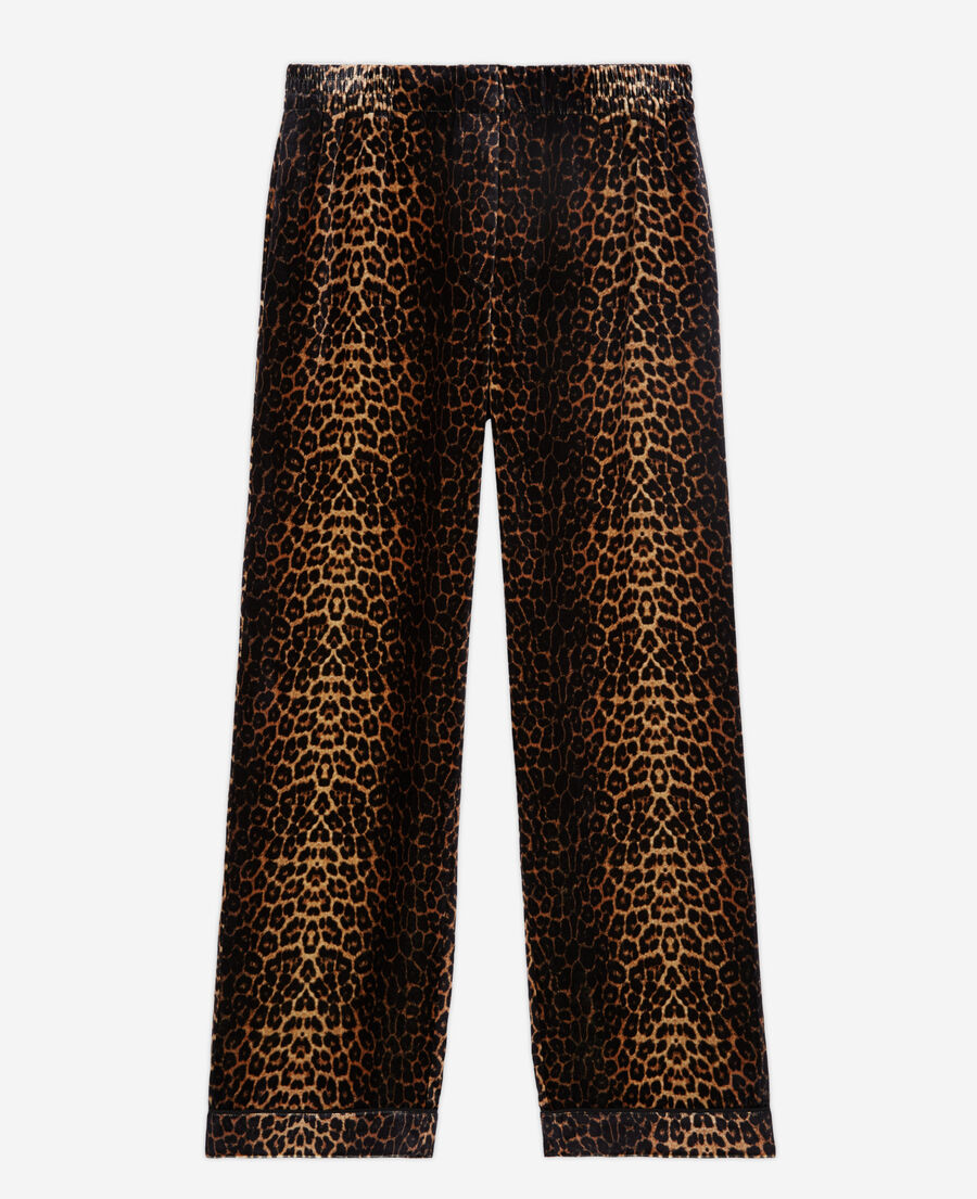 pantalón fluido terciopelo leopardo