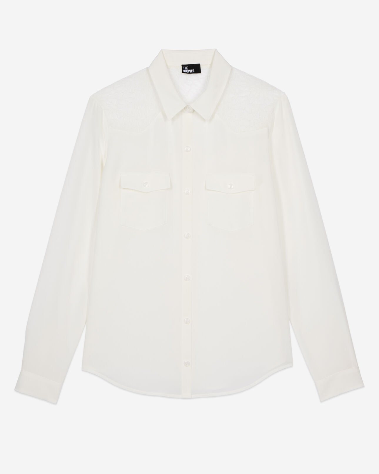 The Kooples WOMEN ECRU unbleached silk shirt