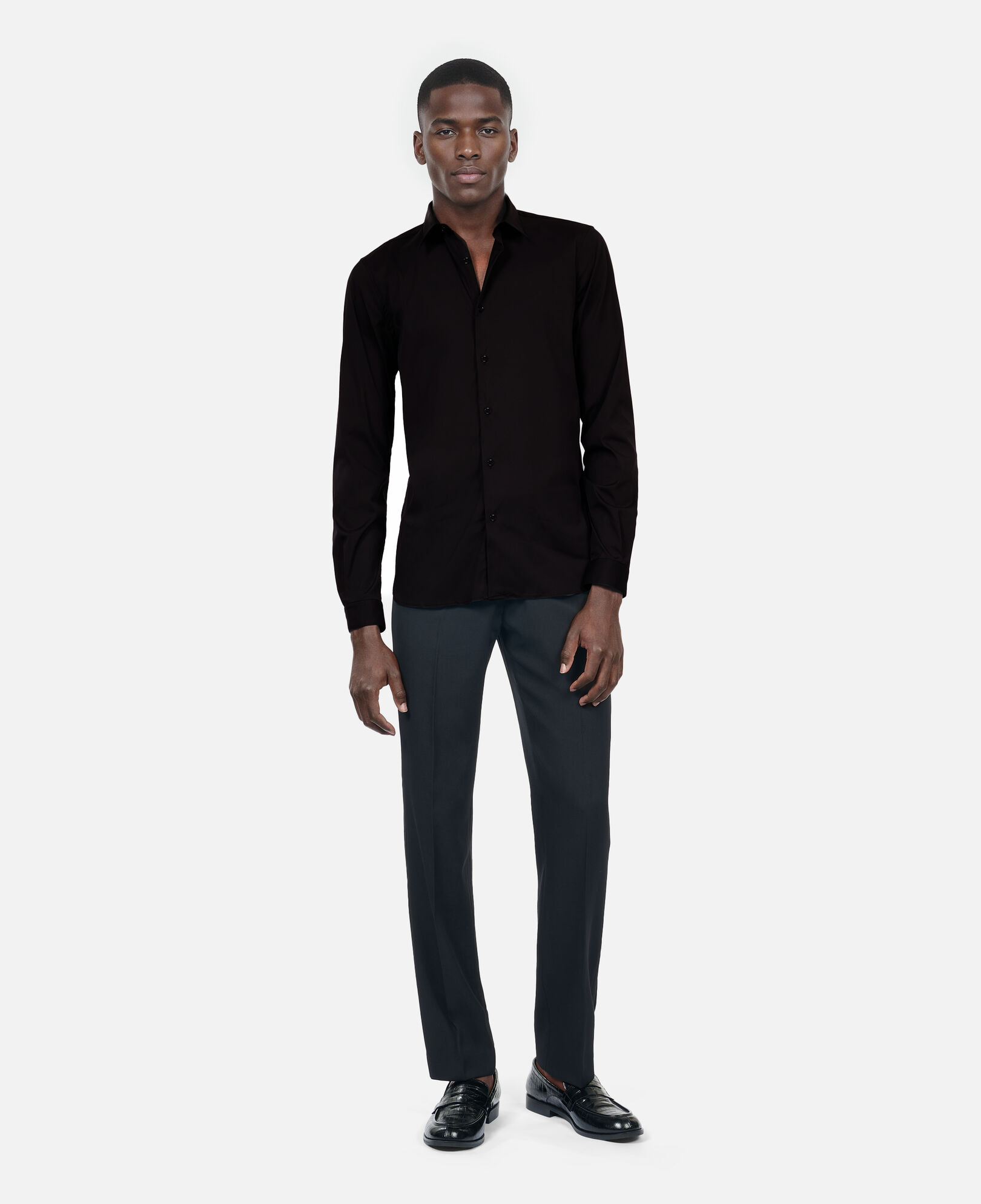 The Kooples MEN BLACK black poplin shirt