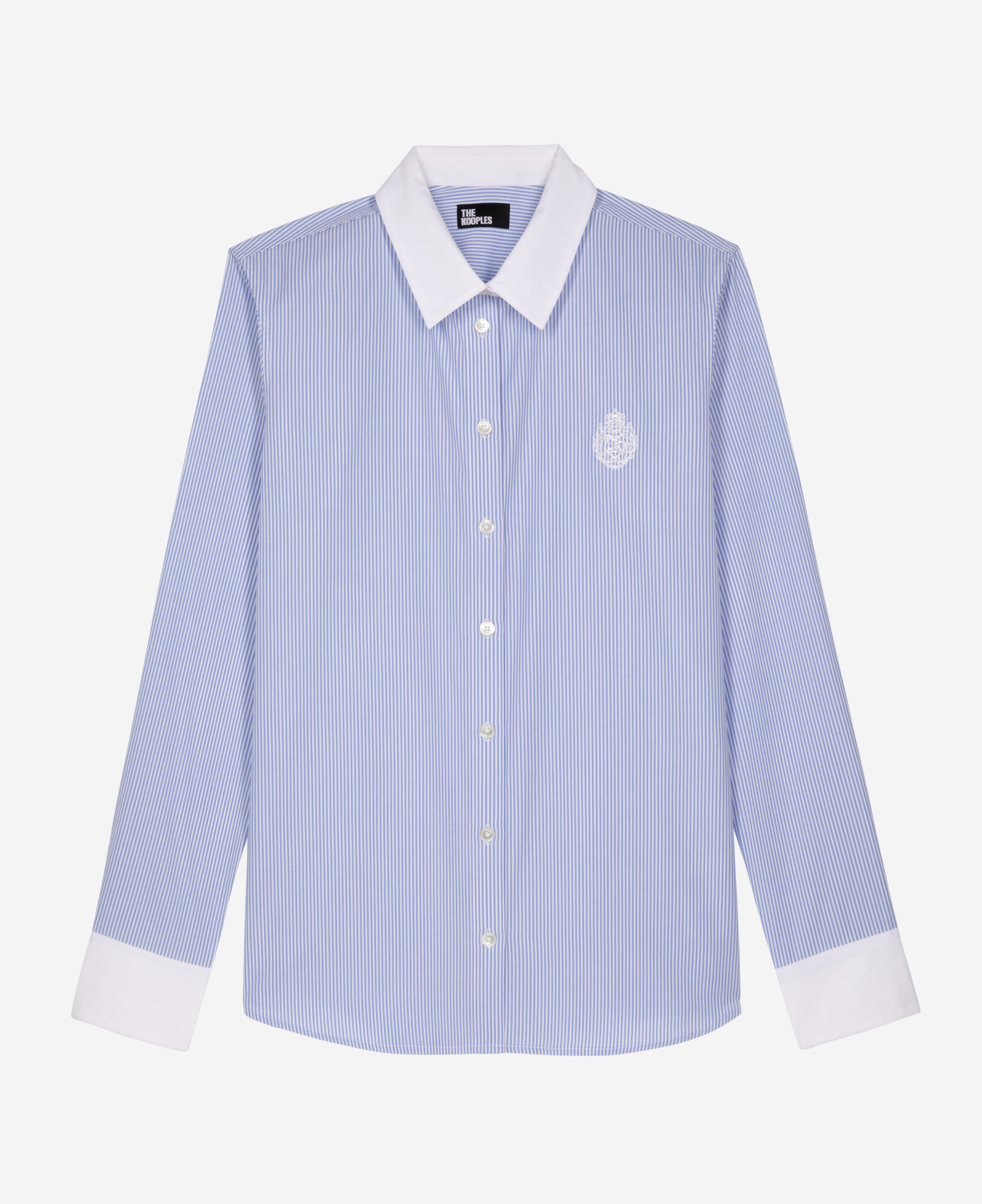 The Kooples DAMEN BLUE WHITE gestreiftes hemd aus popeline