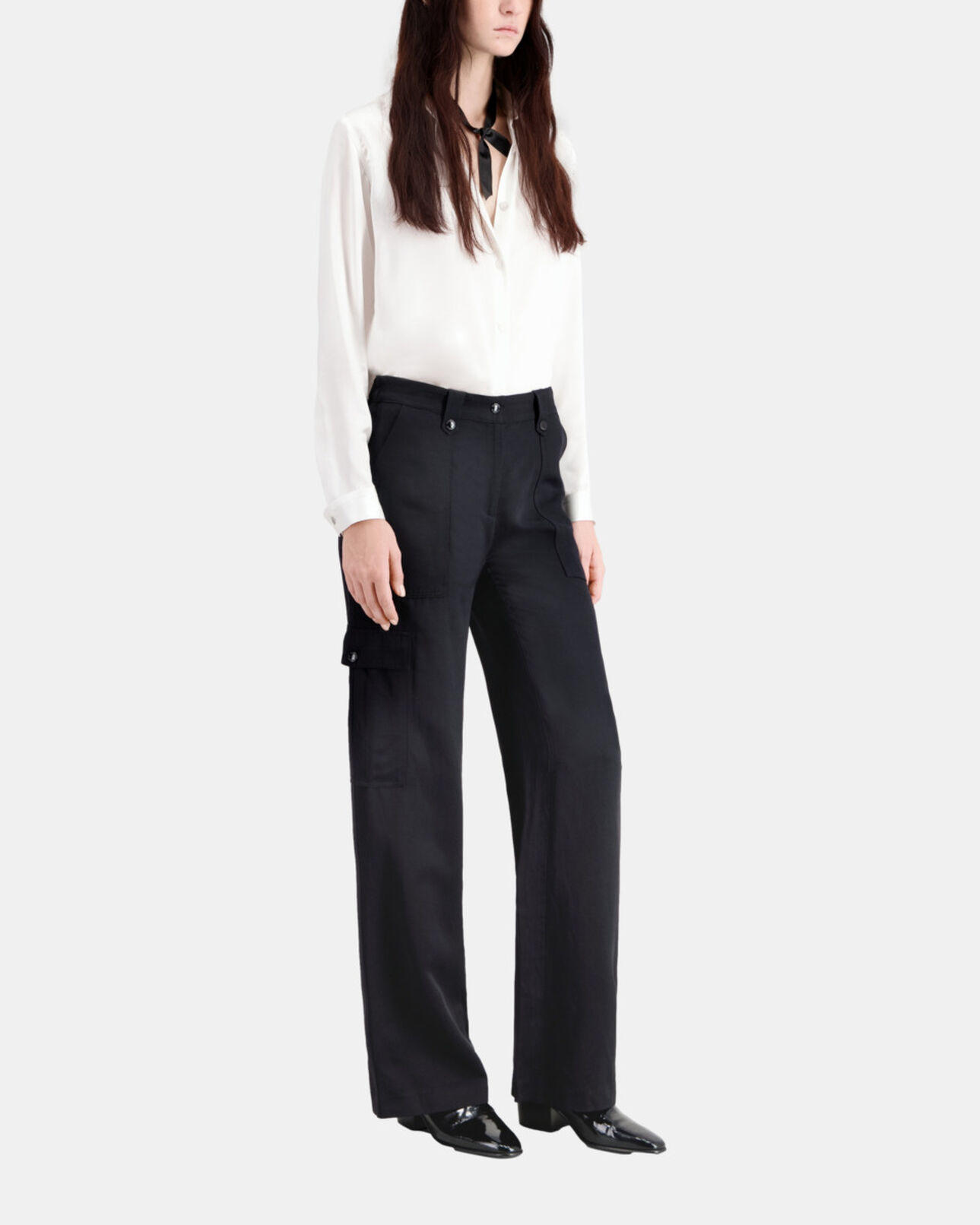 The Kooples WOMEN BLACK black cargo pants