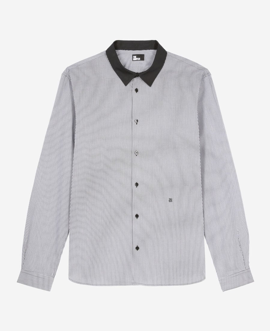 The Kooples HOMME BLACK WHITE chemise à micro carreaux noire