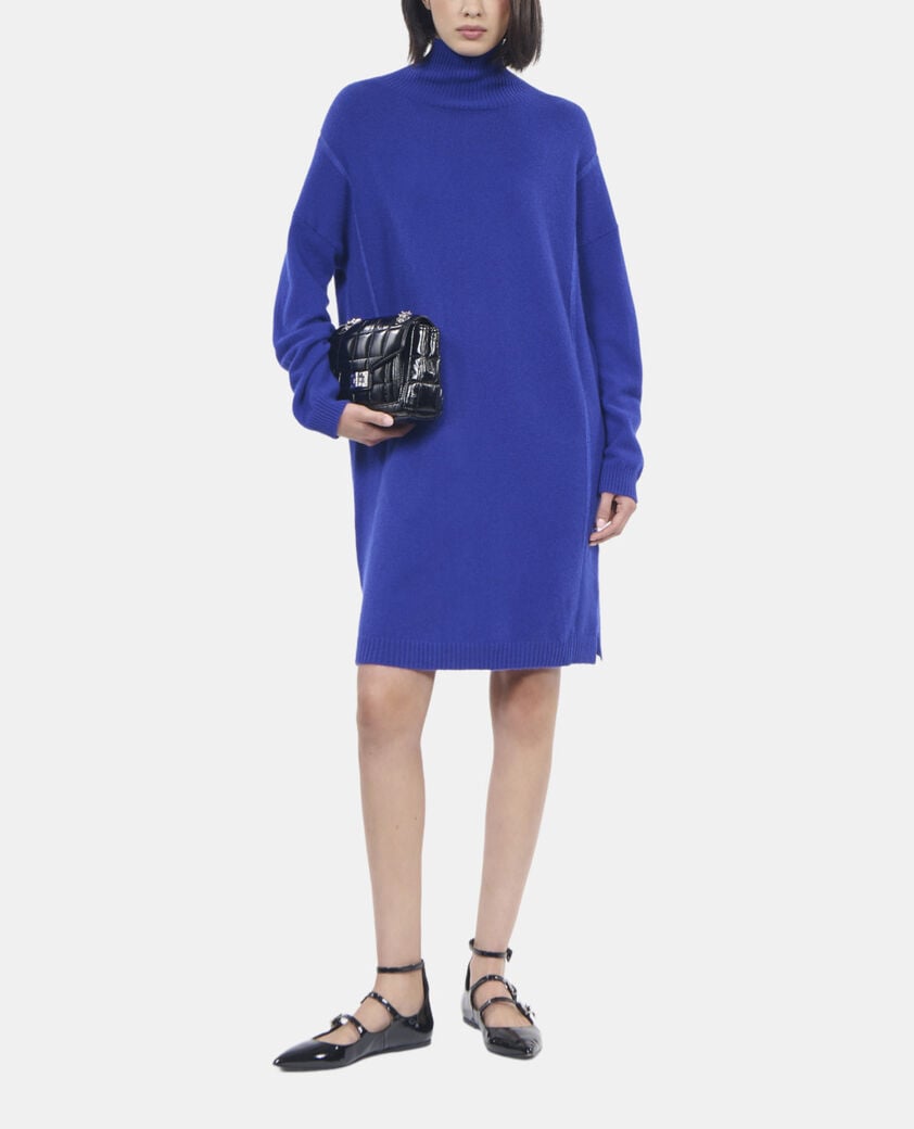The Kooples WOMEN BLUE ELECTRIC short electric blue cashmere sweater dress