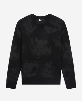 The Kooples WOMEN BLACK/BLACK black wool-blend jumper with silver patterns