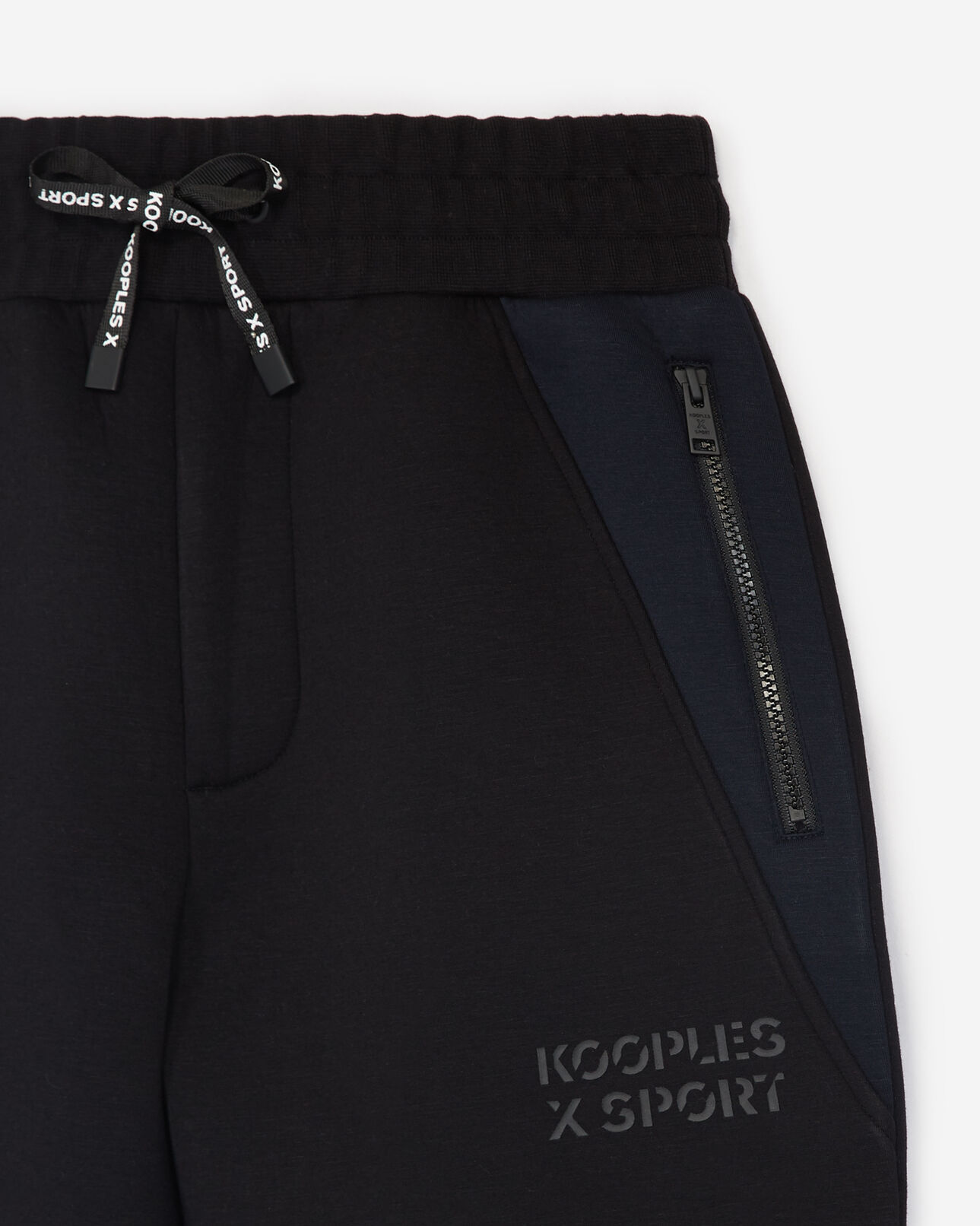 The Kooples MEN BLACK black joggers with navy blue details