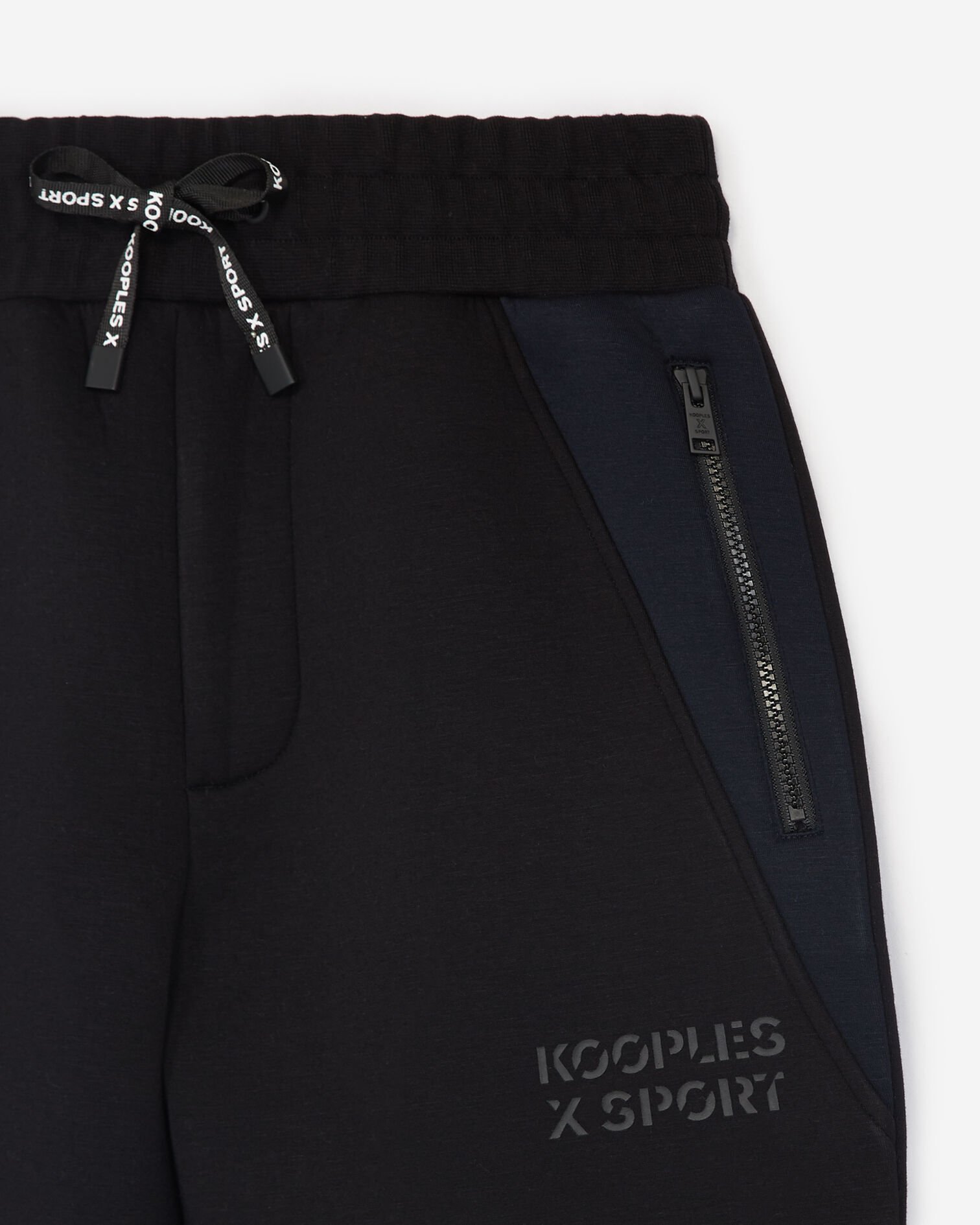 Black joggers with navy blue details, BLACK, hi-res image number null