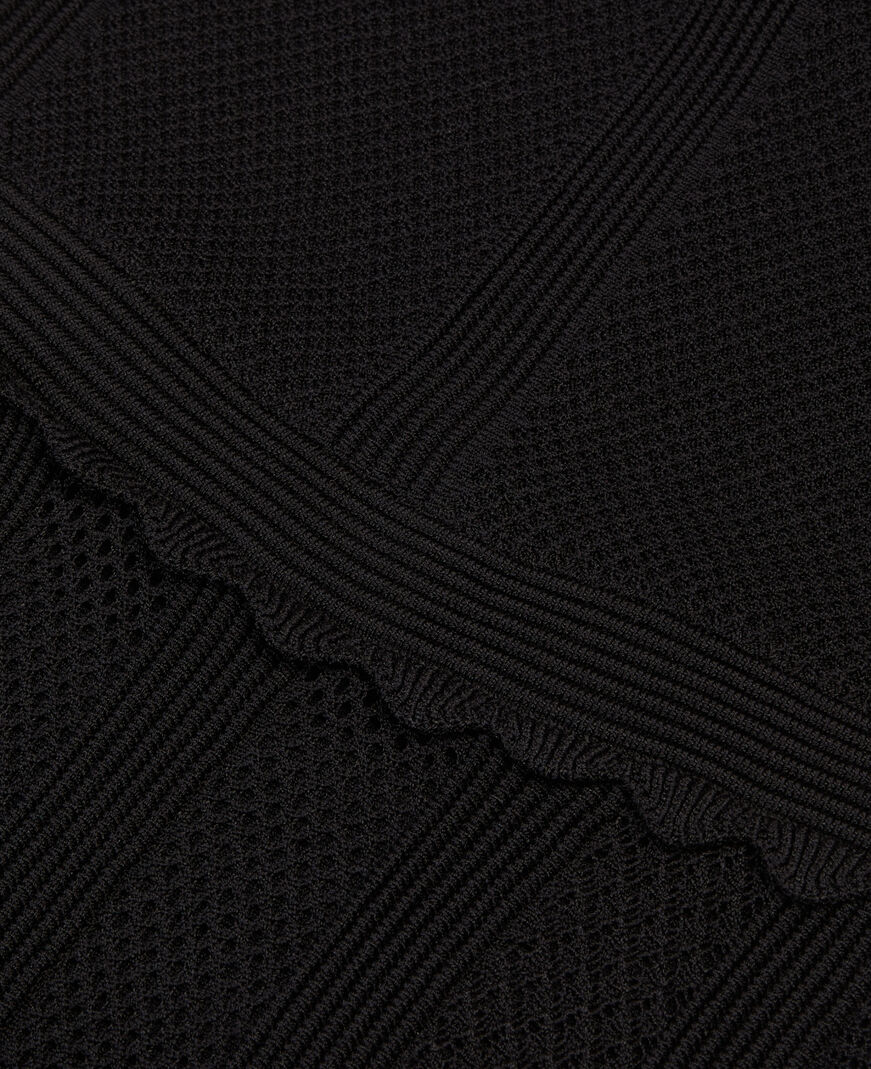 The Kooples F BLACK long black openwork knit dress