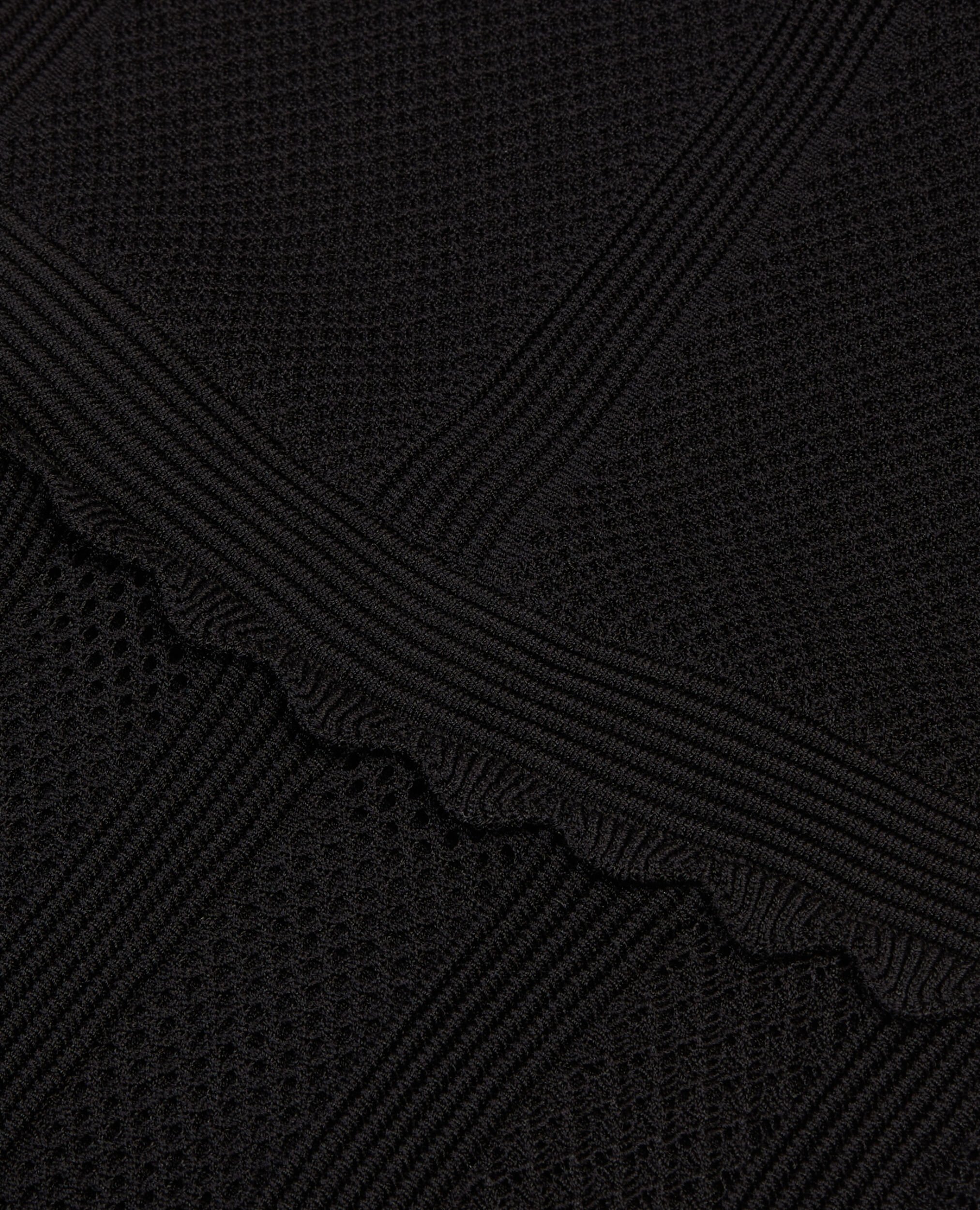 Long black openwork knit dress, BLACK, hi-res image number null